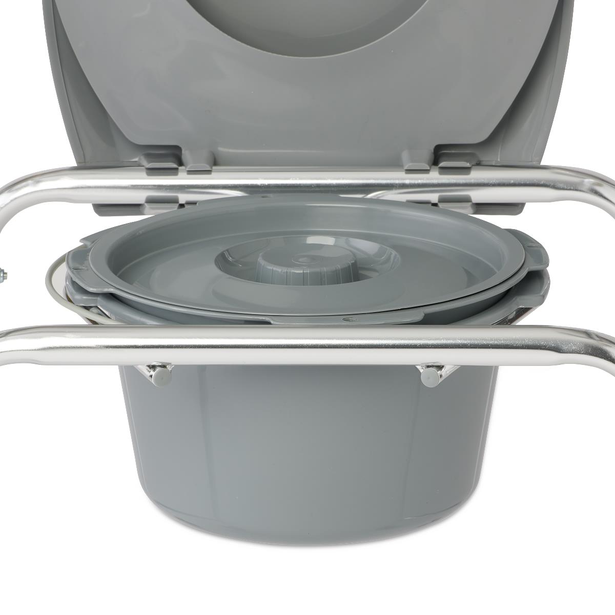 Aluminum Elongated Commode with 4 Locking Casters