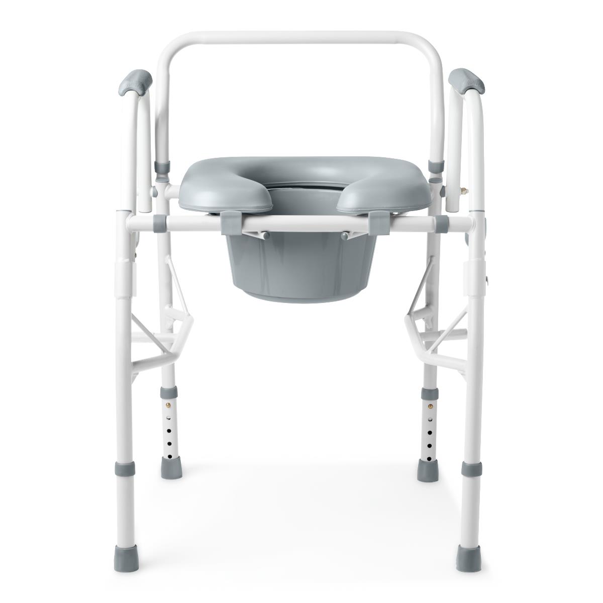 Padded Steel Drop-Arm Commode