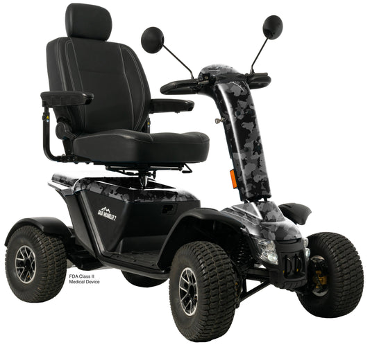 Baja Wrangler® 2 heavy-duty four-wheel mobility scooter with adjustable captain’s seat