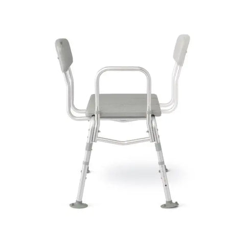 Light Gray Medline Transfer Bath Bench with Back 400lb