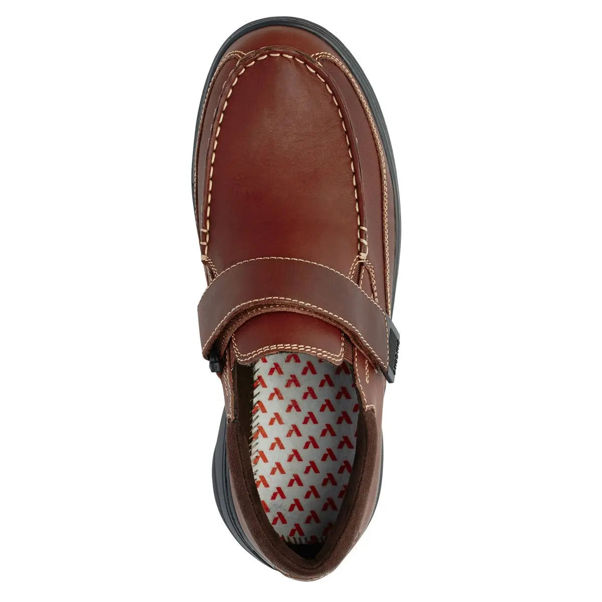 Top view of Anodyne No. 52 Whiskey Brown Casual Shoe showing seamless interior and cushioned insole – ideal for diabetics and sensitive feet – Dahl Medical Supply