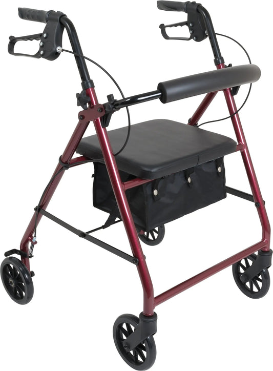 ProBasics Aluminum Rollator with 6-inch Wheels, Burgundy - Main Image
