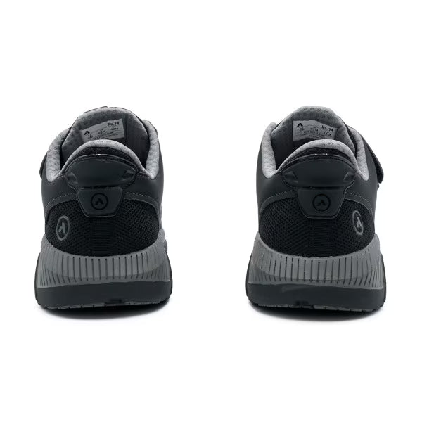 Top angled view of the Anodyne No. 24 Sport Move in black and grey, showing breathable mesh upper, cushioned sole, and orthopedic step-in design.