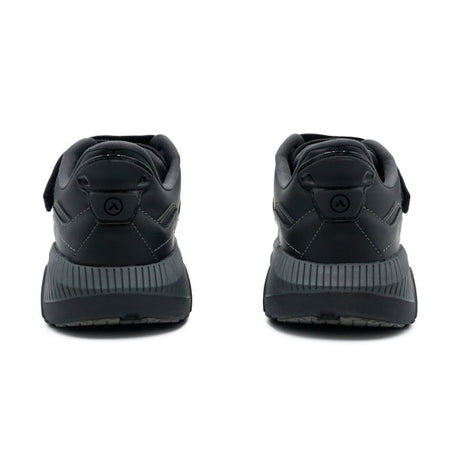 Top view of the Anodyne No. 38 Casual Comfort shoe in black, showing the wide toe box, padded collar, and seamless upper designed for diabetic and orthopedic comfort.