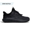 Black Anodyne No. 48 Sport Dash step-in style diabetic shoe with breathable mesh upper and wide toe box, designed for therapeutic support and comfort.