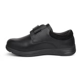 Front angle view of the Anodyne No. 88 black stretch casual shoe, designed for diabetic foot care and extra depth support, available at Dahl Medical Supply.