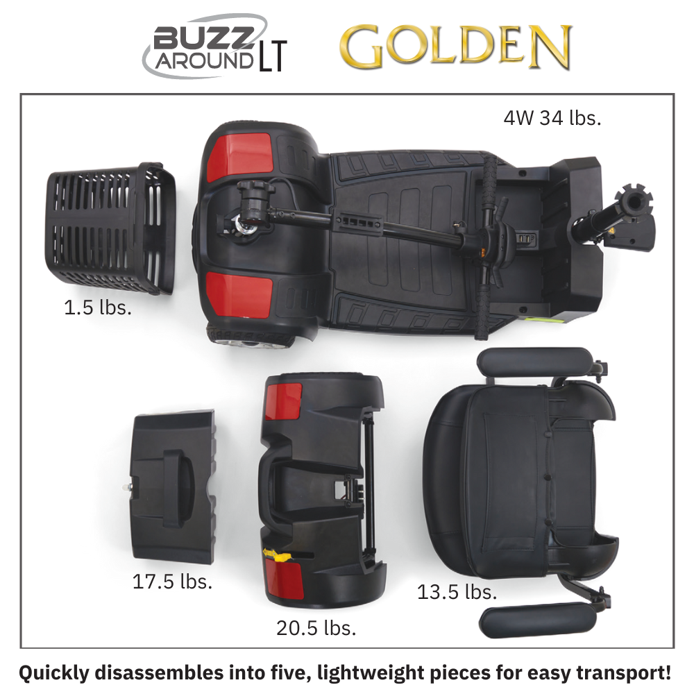 Dark Slate Gray Golden Buzzaround LT 4-Wheel Scooter