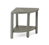 Corner Aluminum and Faux Wood Bath Bench