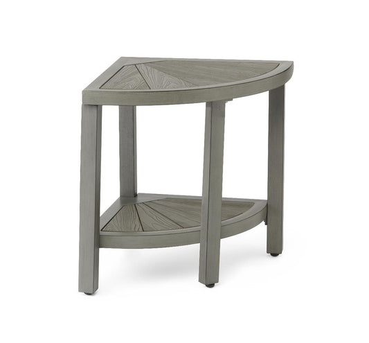 Corner Aluminum and Faux Wood Bath Bench