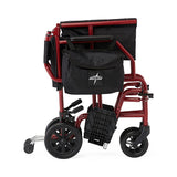 Black Medline Basic Steel Transport Chair with 8" Wheels