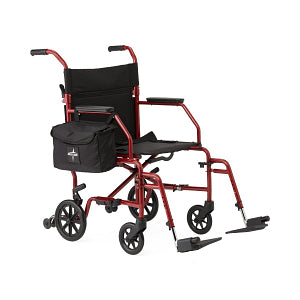 Dark Slate Gray Medline Basic Steel Transport Chair with 8" Wheels