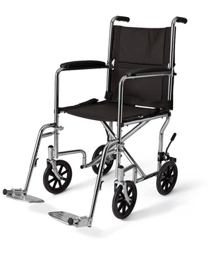 Light Gray Medline Basic Steel Transport Chair with 8