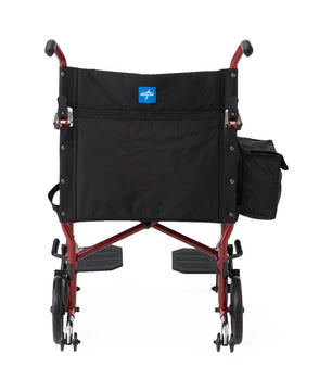 Dark Slate Gray Medline Basic Steel Transport Chair with 8