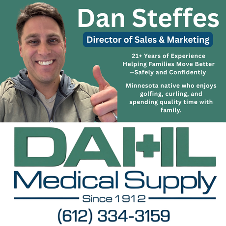 Portrait of Dan Steffes, Director of Sales & Marketing at Dahl Medical Supply, a Minnesota native with over 21 years of experience helping families move better safely and confidently.