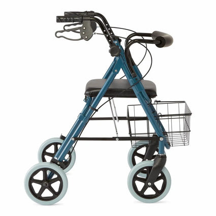 Light Gray Medline Guardian Deluxe Aluminum Rollator Blue 1Ct