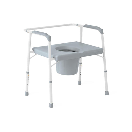 Grey Extra Wide Adjustable Height Commode