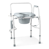 Padded Steel Drop-Arm Commode