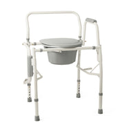 Steel Drop-Arm Commode