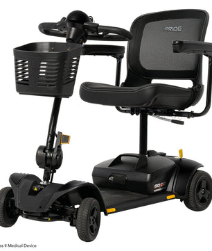 Side view of the Pride Go-Go Elite Traveller 2 Platinum mobility scooter