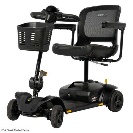 Side view of the Pride Go-Go Elite Traveller 2 Platinum mobility scooter