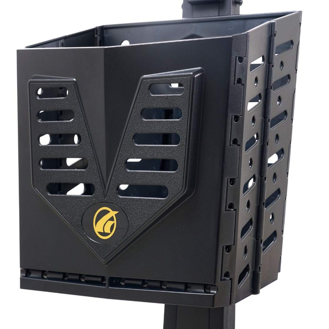 Front storage basket on the Golden Buzzaround CarryOn GB120 scooter.