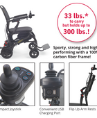 Dark Slate Gray Golden Cricket GP302 Carbon Fiber Foldable Power Wheelchair