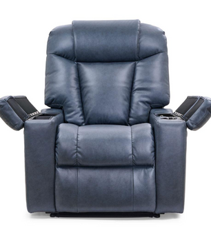 Golden PR442 MaxiComfort lift chair in Brisa Lagoon with open arm storage & cup holders