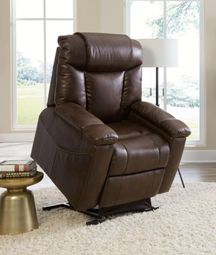 Golden PR442 MaxiComfort lift chair in Brisa Umber shown in standing position