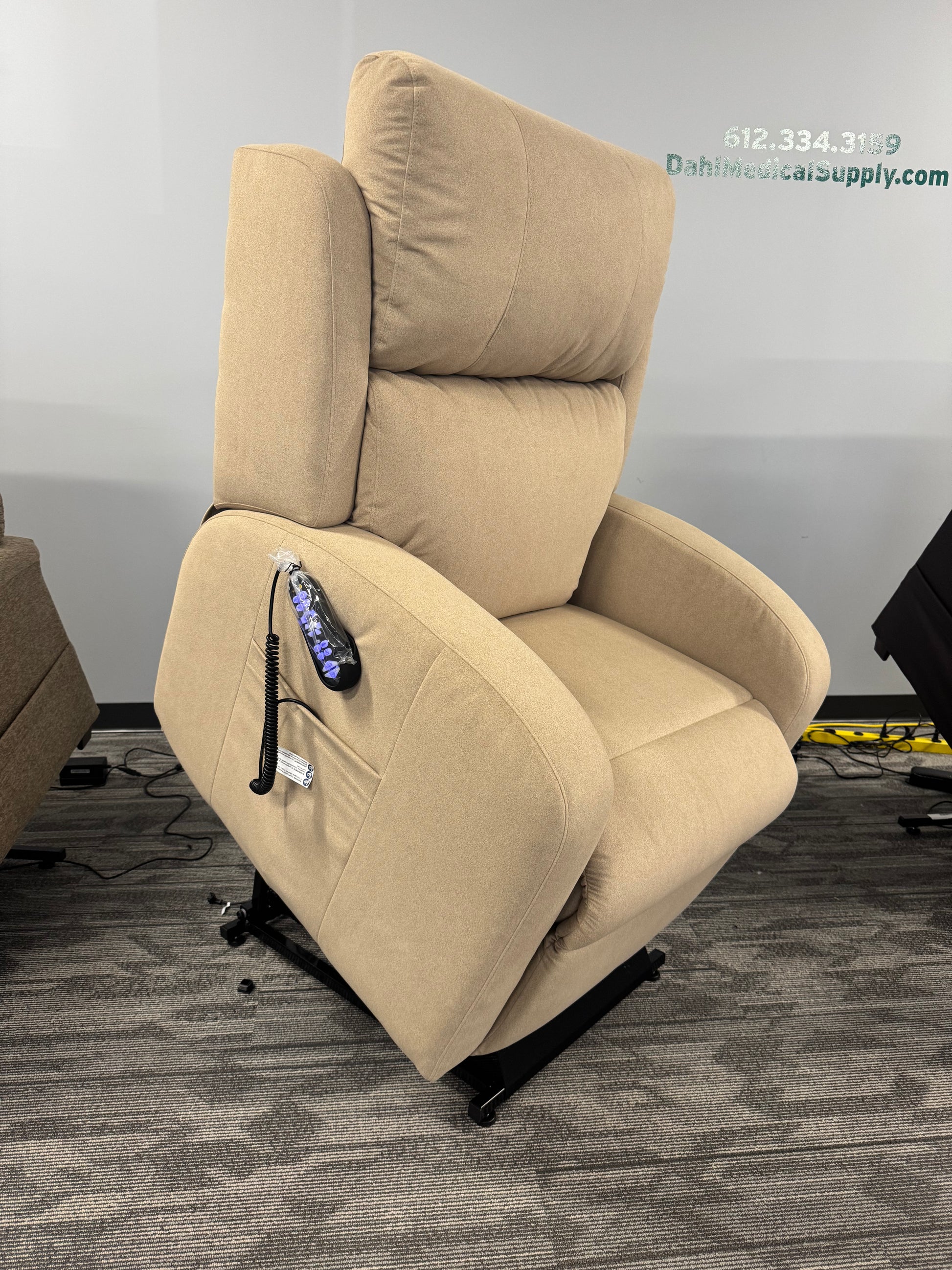 Golden Technologies PR764 EZ Sleeper Slim Lift Chair with Twilight feature shown lifting to assist standing.