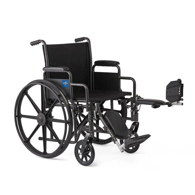 Dark Slate Gray K1 Basic Wheelchair with Swing-Back Desk-Length Arms and Elevating Leg Rests, 18in 1Ct