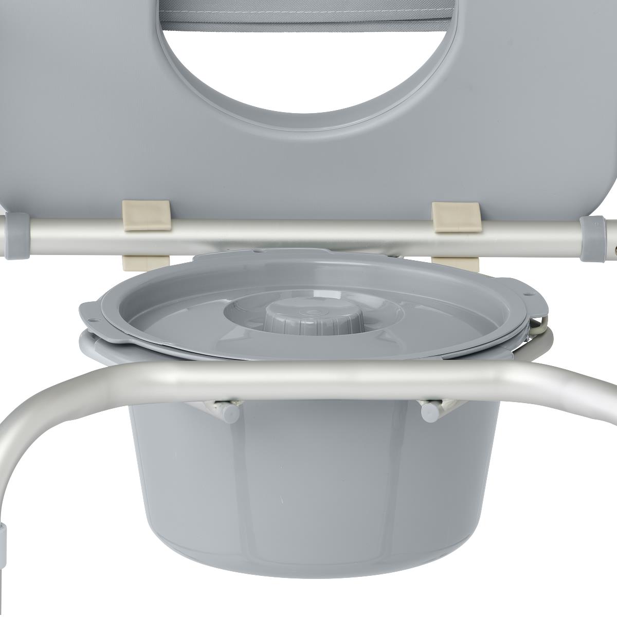Aluminum Padded Shower Chair Commode with 4 Locking Casters