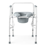Padded Steel Drop-Arm Commode