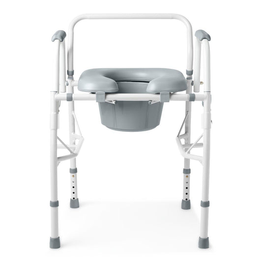 Padded Steel Drop-Arm Commode