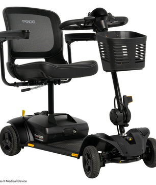 Right angled view of the Pride Go-Go Elite Traveller 2 Platinum mobility scooter