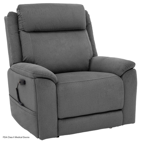 Pride Evolution LC435 lift chair in gray fabric upholstery with side hand control