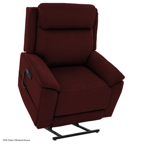 Pride Evolution LC435 lift chair in Syrah fabric upholstery with power lift base visible
