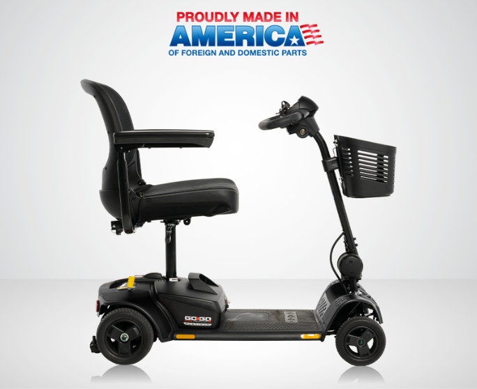 Pride Go-Go Elite Traveller 2 Platinum mobility scooter in matte black