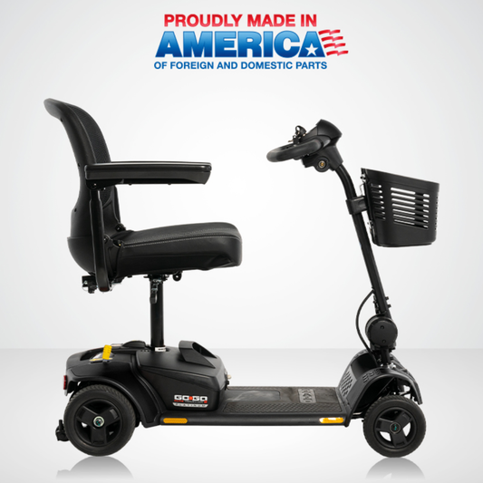 Pride Go-Go Elite Traveller 2 Platinum mobility scooter in matte black