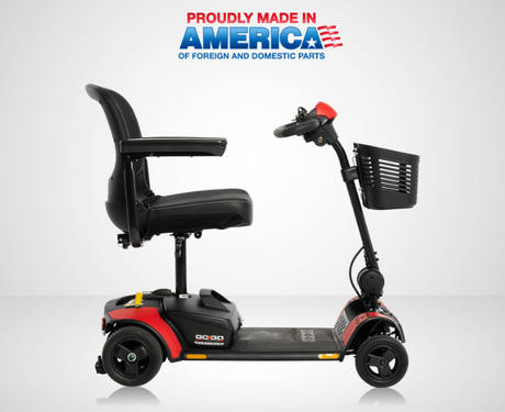 Pride Go-Go Elite Traveller 2 Platinum mobility scooter in matte red