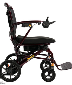 Pride Jazzy Carbon HD power wheelchair shown from the left side