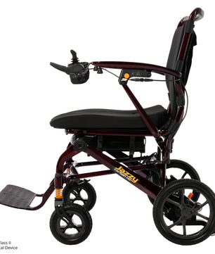 Pride Jazzy Carbon HD power wheelchair shown from the right side