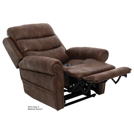Pride VivaLift Tranquil 2 PLR-935M lift chair in chestnut color shown in partially reclined position front view