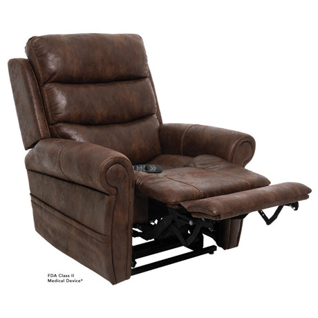 Pride VivaLift Tranquil 2 PLR-935M lift chair in chestnut color shown in partially reclined position front view