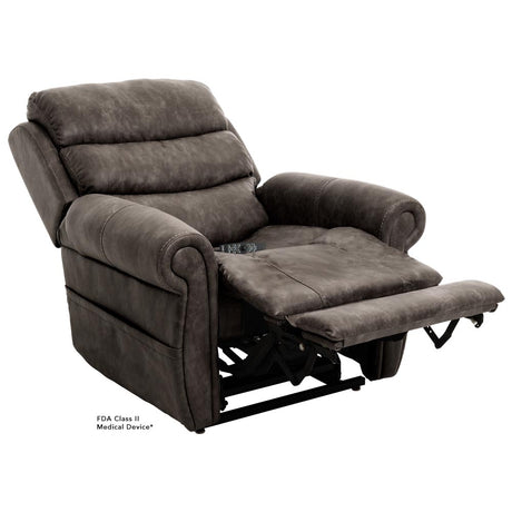 Pride VivaLift Tranquil 2 PLR-935M lift chair in graphite color partially reclined front angle