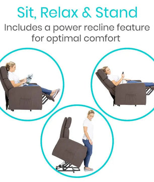 Dim Gray Vive Large Massage Lift Chair