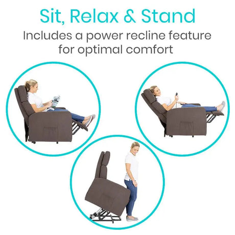 Dim Gray Vive Large Massage Lift Chair