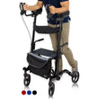 Light Gray Upright Rollator - Walker with Foldable Transport Seat