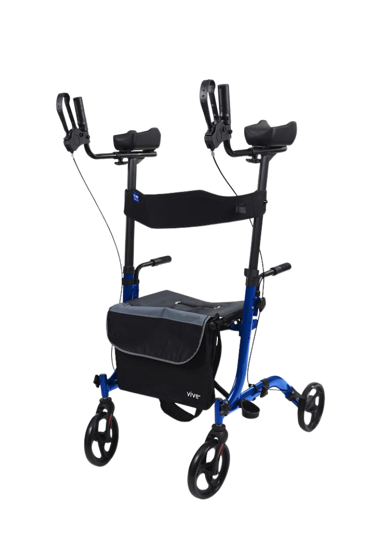 Dark Slate Gray Upright Rollator - Walker with Foldable Transport Seat