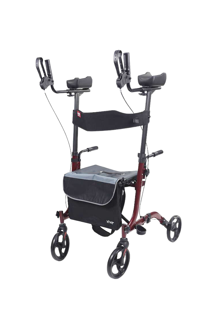 Dark Slate Gray Upright Rollator - Walker with Foldable Transport Seat