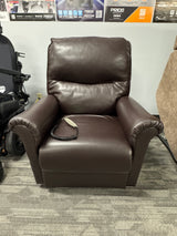 Used Pride LC-105 3-Position Lift Chair in dark brown vinyl upholstery at Dahl Medical, Burnsville